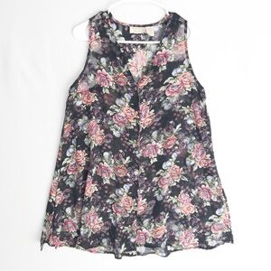 VTG Victoria’s Secret Gold Tag Floral Paisley Button Up Chemise/Dress Size Small